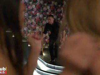 LADIES CLUB Thai Teen and Stunning Blonde Fight then Fuck Doorman