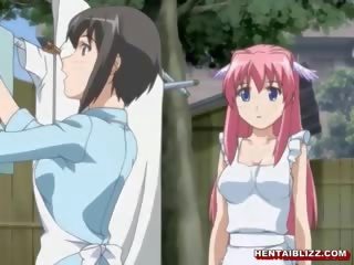 Verrukkelijk japans hentai krijgt squeezed haar bigboobs en poked