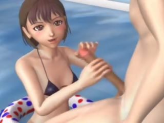 3d asiatico damsel prende scopata da il piscina lato: gratis adulti clip 89