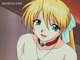 Superb blonde anime adolescent gets pussy finger teased