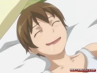 Delightful japoneze hentai merr squeezed të saj bigboobs dhe poked