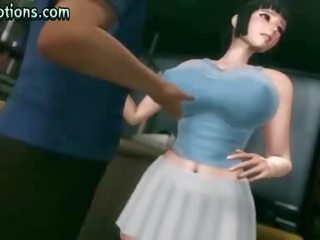 Busty animated fancy woman gets jizzload