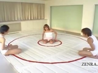 Subtitled ýapon tan wrestler mutual masturbation