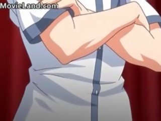 Horký nepříjemný prsatá hentai anime med mít