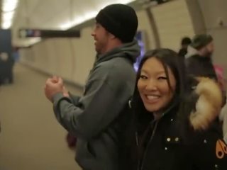 No pants subway ride challenge with asa akira and subway creatures