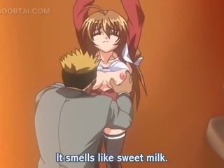 Big titted anime school gurjak gets slurping twat