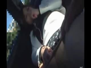 A backseat blowjob from a lustful milf before he gets to fuck her